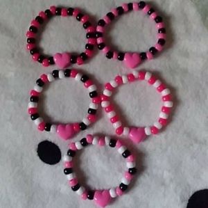 heart kandi bracelet set of 5